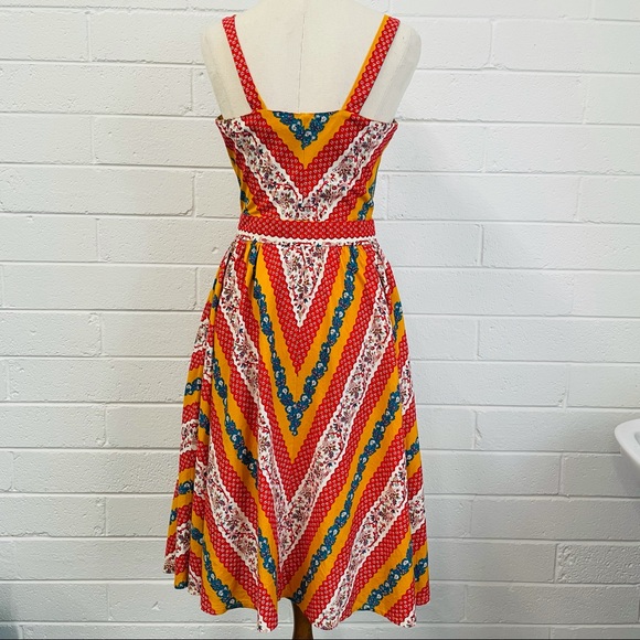 Mistral. Summer Style Fit and Flare Printed Dress. - Picture 8 of 11